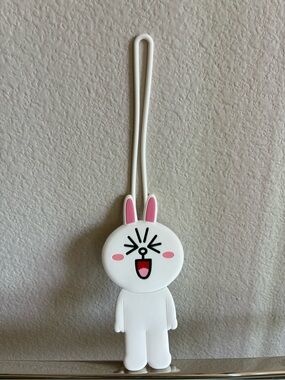 *NEW* LINE FRIENDS Happy Cony Rabbit Silicone Luggage Tag / ID Holder